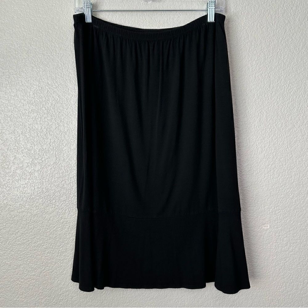 Chico’s Design Black Elasticized Waist Midi Skirt